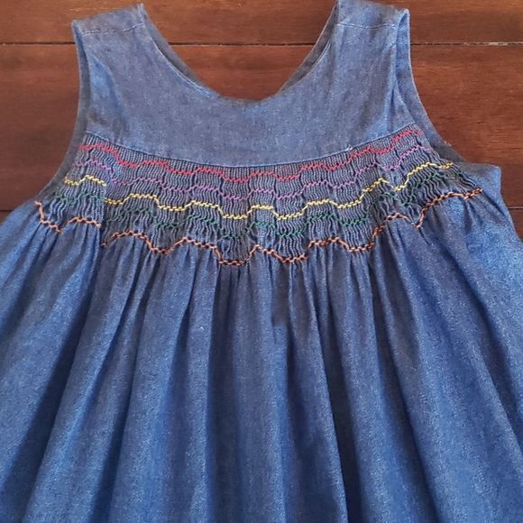 Handmade Other - Handmade denim, smocked wrap dress